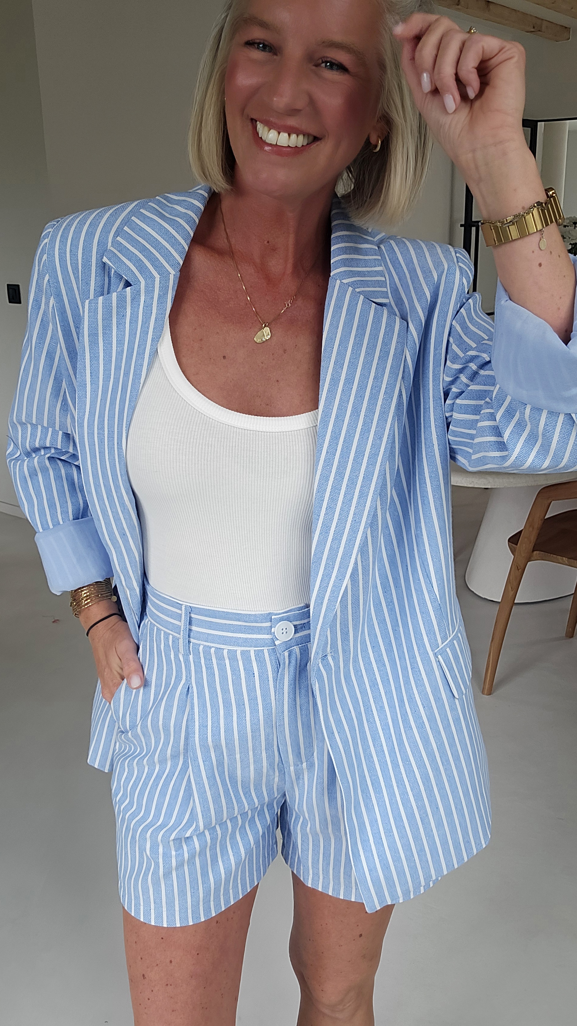 KIRINI striped shorts