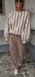 LUCIA striped cotton sweatshirt beige