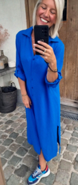 RHEA maxi shirt dress royal blue