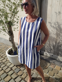 ANOUCK striped denim dress navy