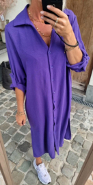 RHEA maxi shirt dress purple