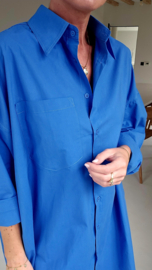 AUDREY shirt dress royal blue