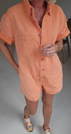JINA jeans playsuit peach