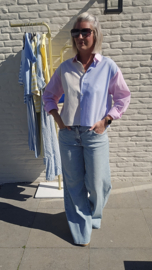 CANDICE striped bow shirt