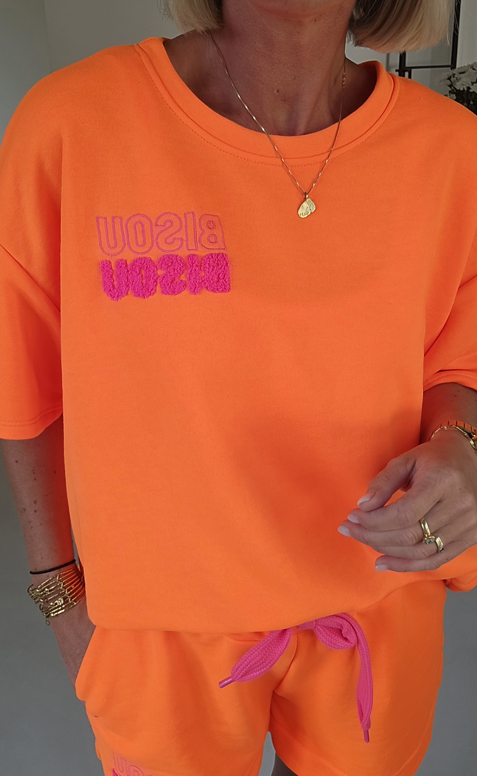 BISOUS sweatshirt set neon orange