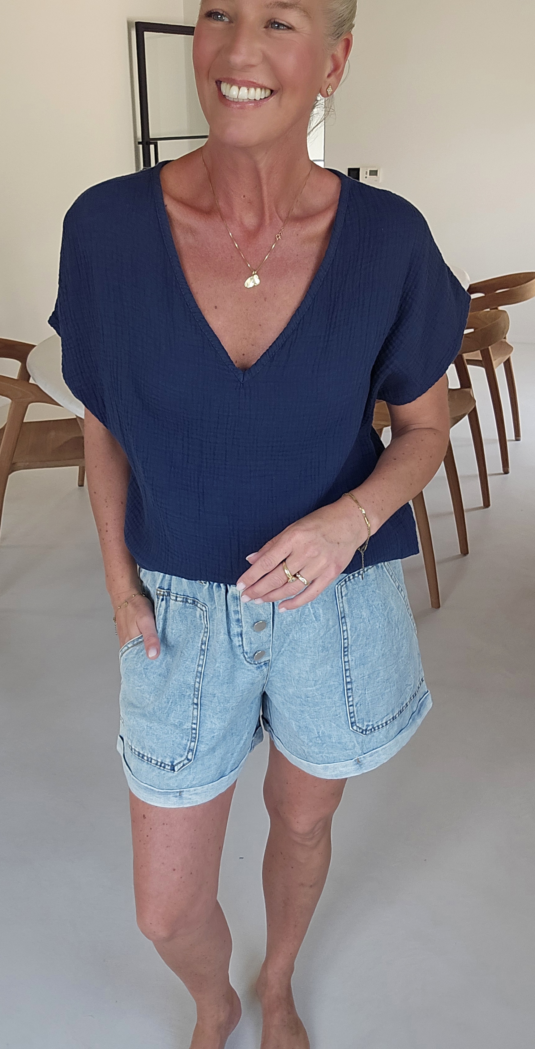 AMALFI tetra tee navy