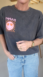 HAPPY cotton T-shirt black