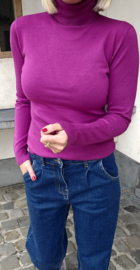 BASIC viscose turtleneck knit aubergine