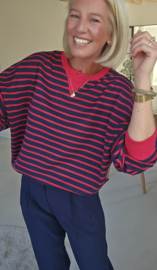 AMANDA striped sweatshirt navy red