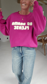 NO DRAMA PLEASE soft sweatshirt aubergine
