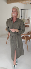 MADELON maxi jeans dress washed khaki