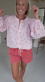 CHERRY cotton blouse pink