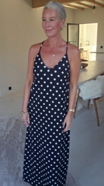 EMILIA polka maxi dress black