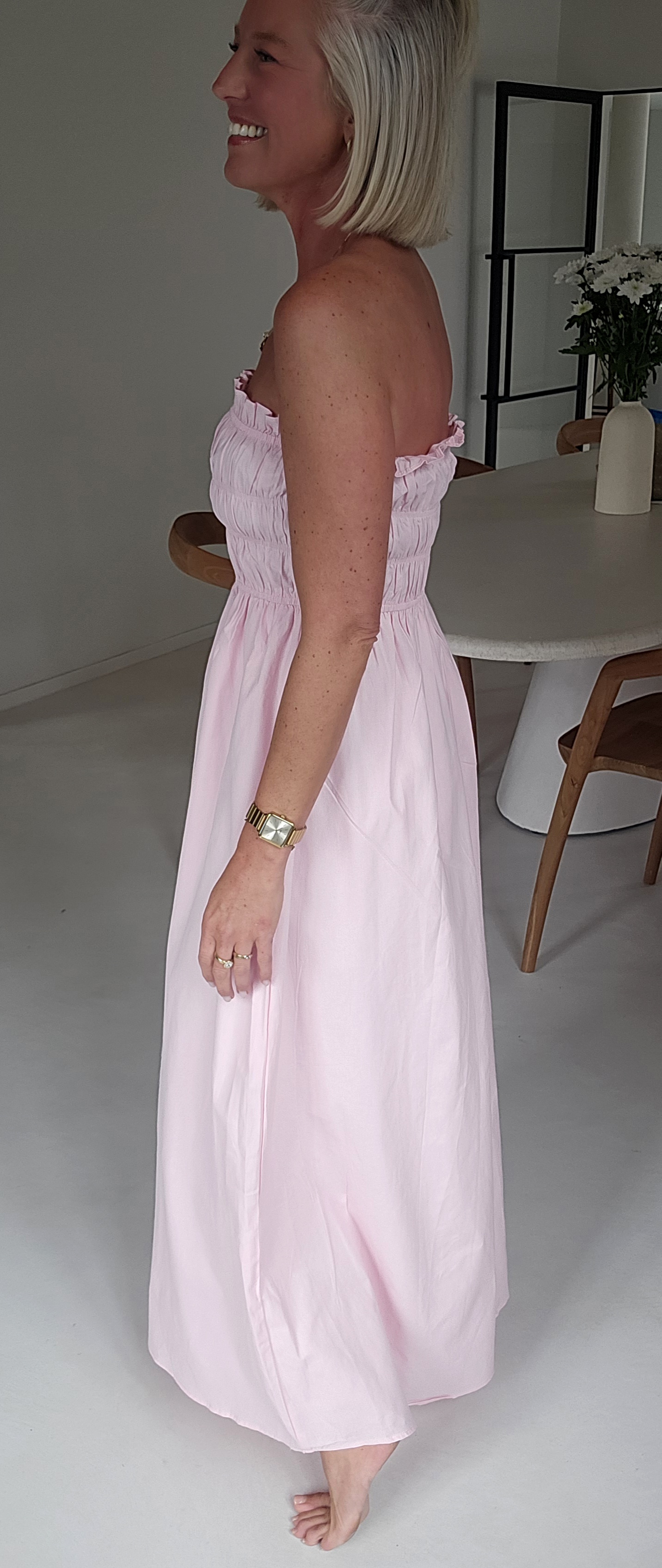 BENTHE bustier dress soft pink