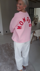 DOGMOM fleece sweatshirt pink red