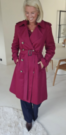 JOLANDE maxi trench coat wine