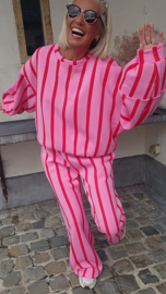 LUCIA striped cotton sweatshirt pink