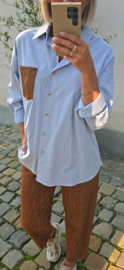 MADISON oversized cotton shirt soft blue