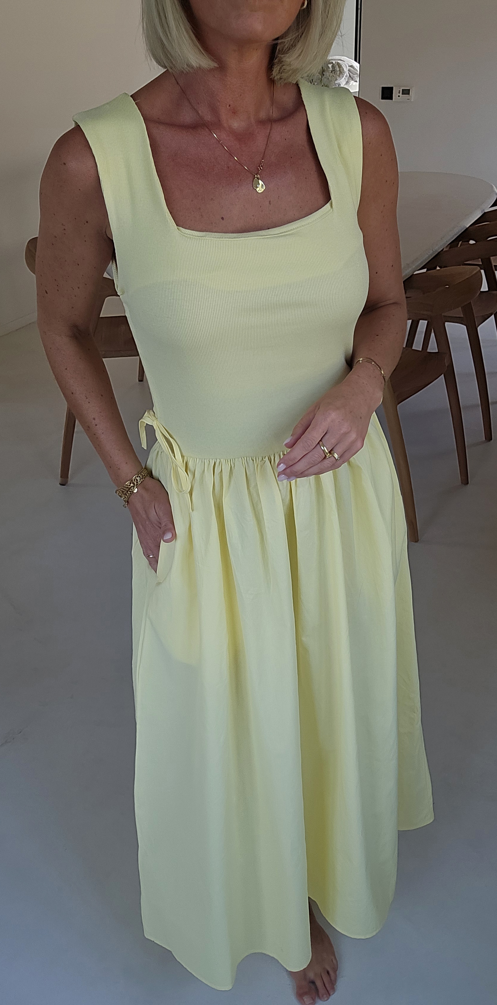 MINKA maxi dress soft yellow