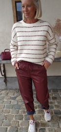 DOTTIE knit white / burgundy