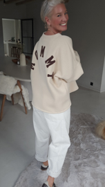 MOMMY fleece sweatshirt beige chocolat
