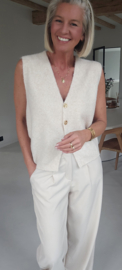 MAURA sleeveless knit cardigan soft beige