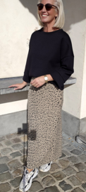 LEO maxi skirt taupe black