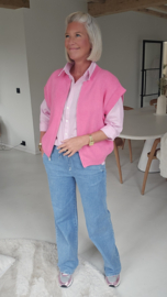 AZUR zip gilet capri pink