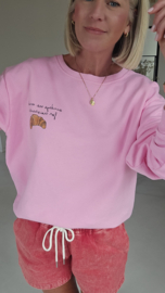 SUNDAYS ARE FOR CROISSANTS cotton sweatshirt pink