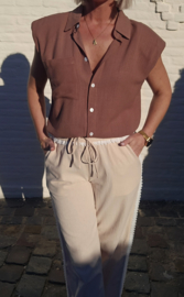 FALLINE sleeveless shirt coffee