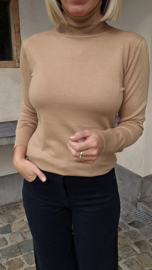 BASIC viscose turtleneck knit camel
