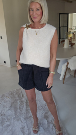 CALISTA high waist cotton summer short black