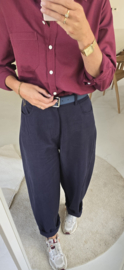 MOLIE extra wide cotton balloon pants navy