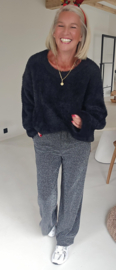 PLUSH softest knit black round collar