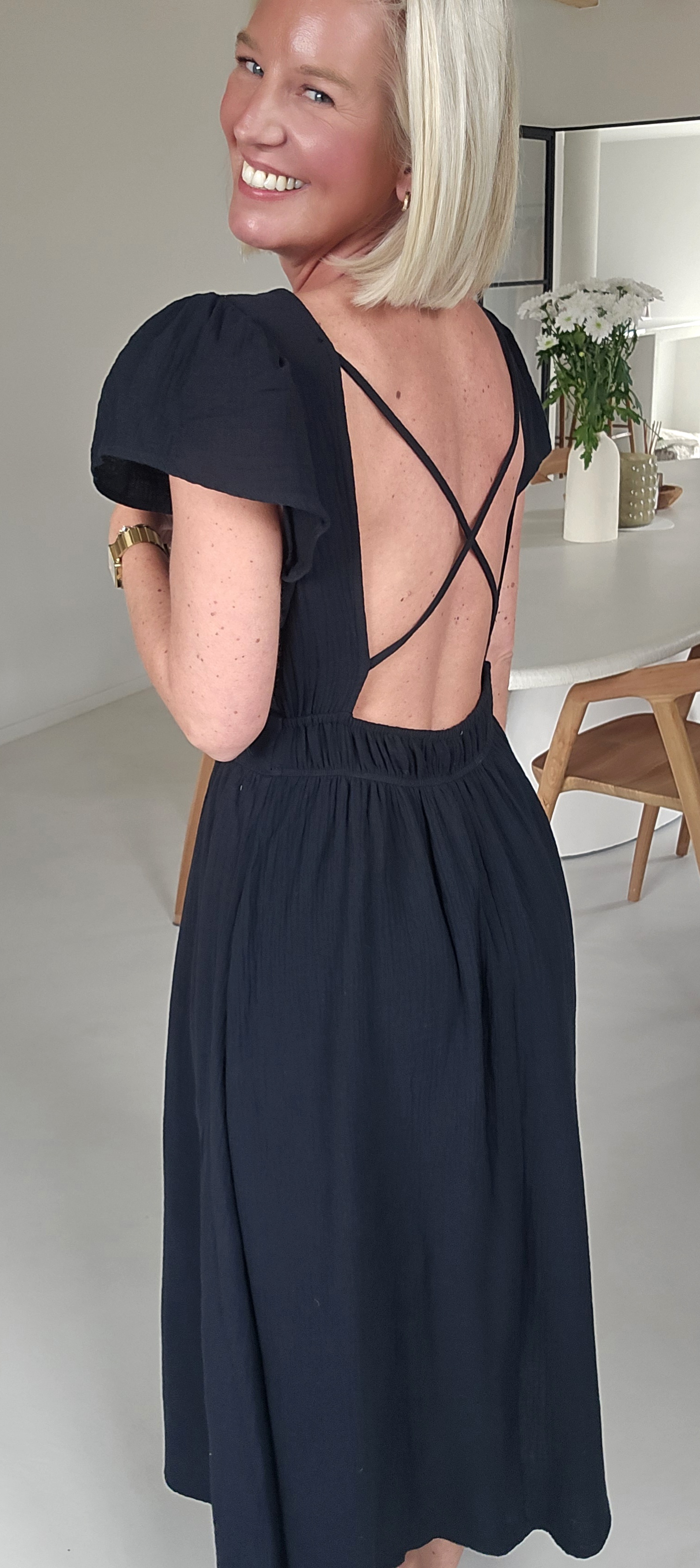 SAMANTE maxi tetra dress black