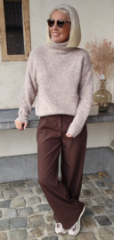 CHARI turleneck knit taupe