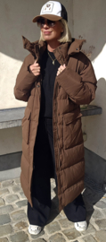 TAMMIE maxi winter puffer coat chocolat