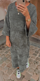 MANDU soft velvet maxi dress khaki