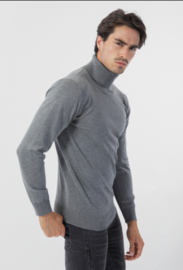 BRENT soft turtleneck pullover grey