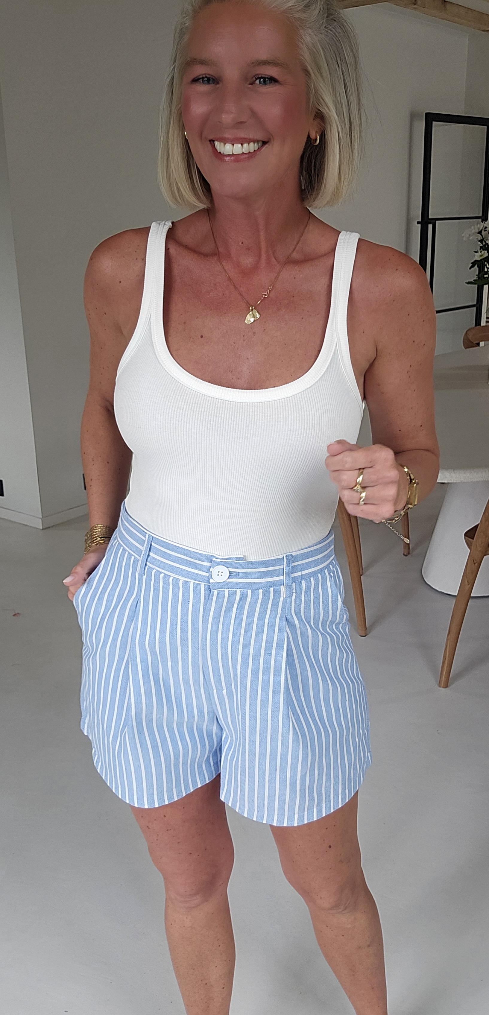 KIRINI striped shorts