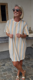 VERO striped terry dress khaki