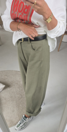 MOLIE extra wide cotton balloon pants khaki