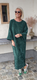 MANDU soft velvet maxi dress forest green