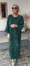 MANDU soft velvet maxi dress forest green