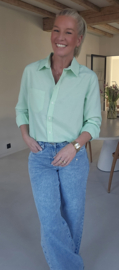 AVA basic cotton shirt fresh apple green