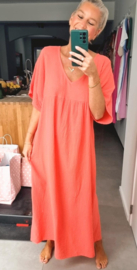 RIMINI maxi tetra dress coral