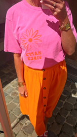 HAPPY VIBES cotton T-shirt washed pink