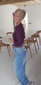 MILIA v-neck basic knit burgundy