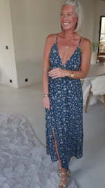 SELENA maxi floral dress teal