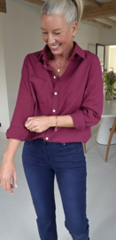 AVA basic cotton shirt burgundy